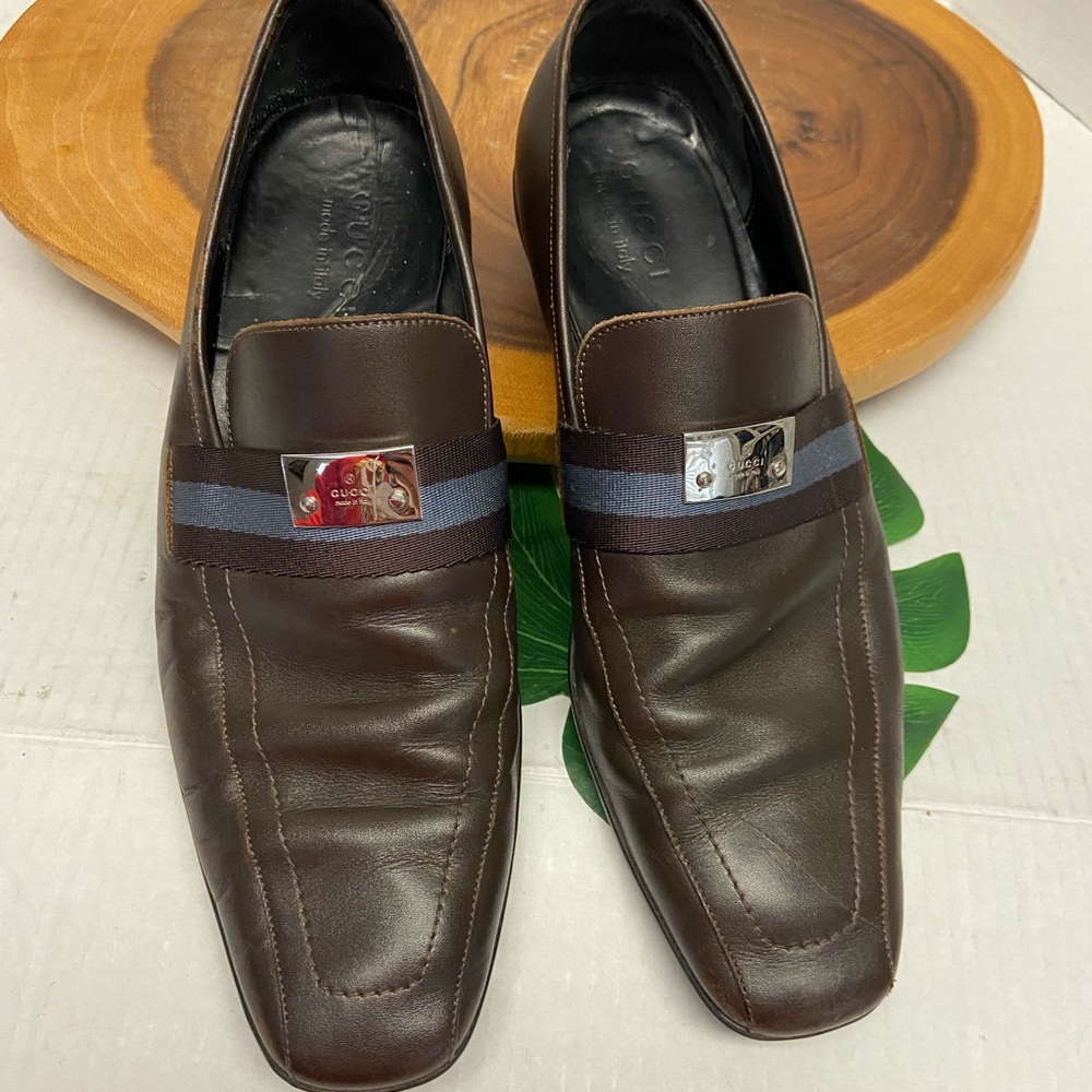 GUCCI Classic Coco Brown Striped Loafer - Picture 3 of 11